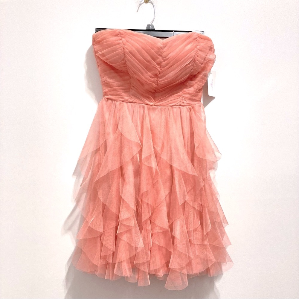 Teeze Me Strapless Prom Bustier Mini Tulle Corset Dress